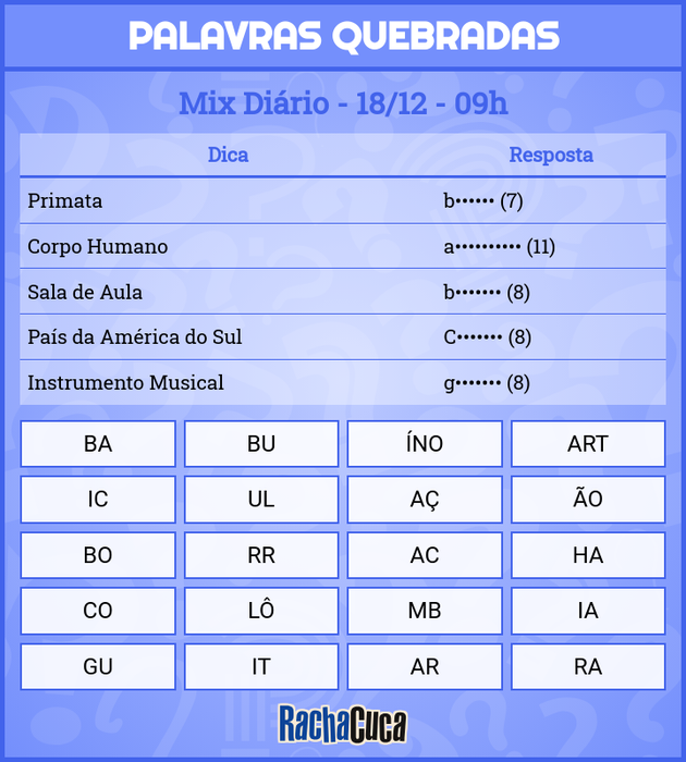 Racha Cuca - Quebra-cabeça, Problemas de Lógica, Testes e Quizzes