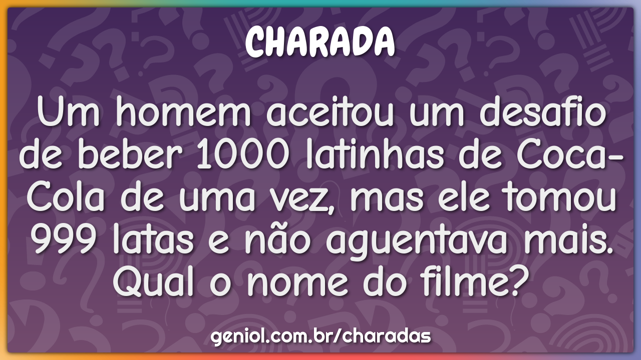 Um homem aceitou um desafio de beber 1000 latinhas de Coca-Cola de uma...