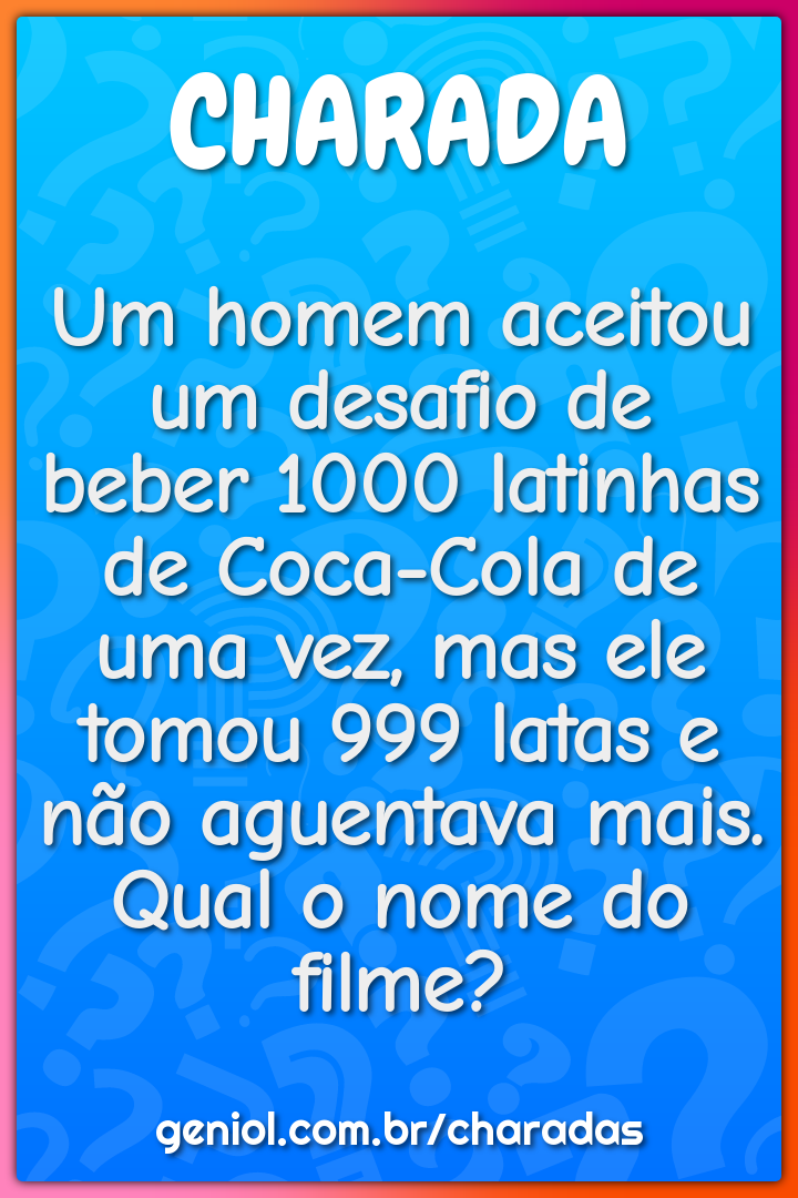 Um homem aceitou um desafio de beber 1000 latinhas de Coca-Cola de uma...