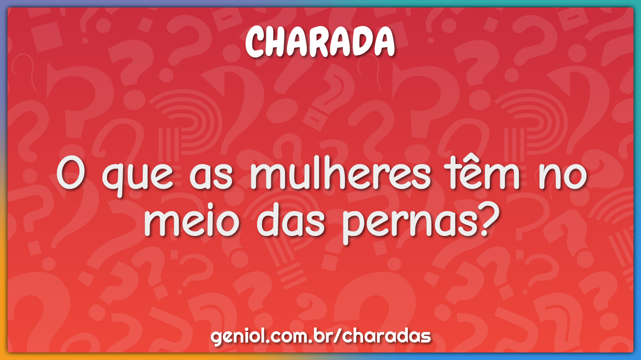 O que as mulheres têm no meio das pernas?