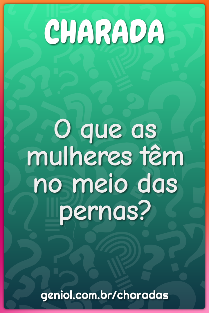 O que as mulheres têm no meio das pernas?