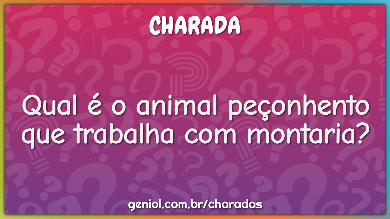 Qual é o animal peçonhento que trabalha com montaria?