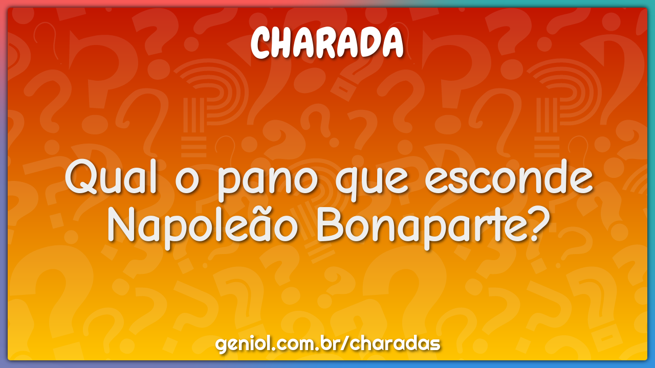 Qual o pano que esconde Napoleão Bonaparte?