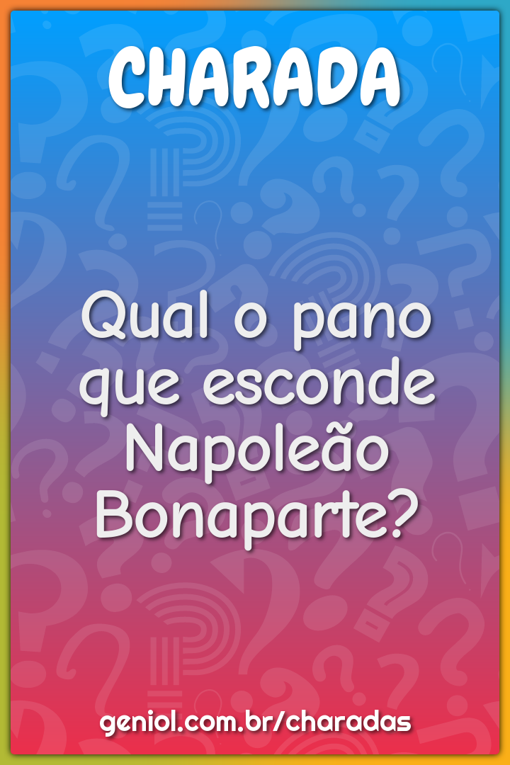 Qual o pano que esconde Napoleão Bonaparte?