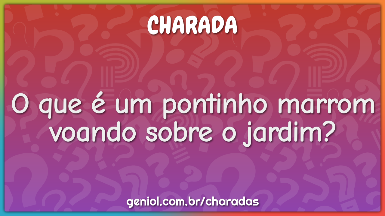 O que é um pontinho marrom voando sobre o jardim?