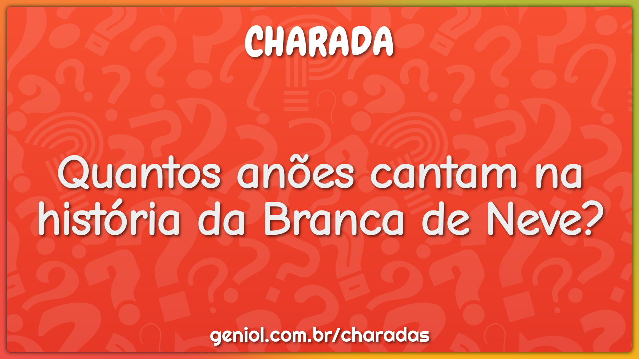 Quantos anões cantam na história da Branca de Neve?