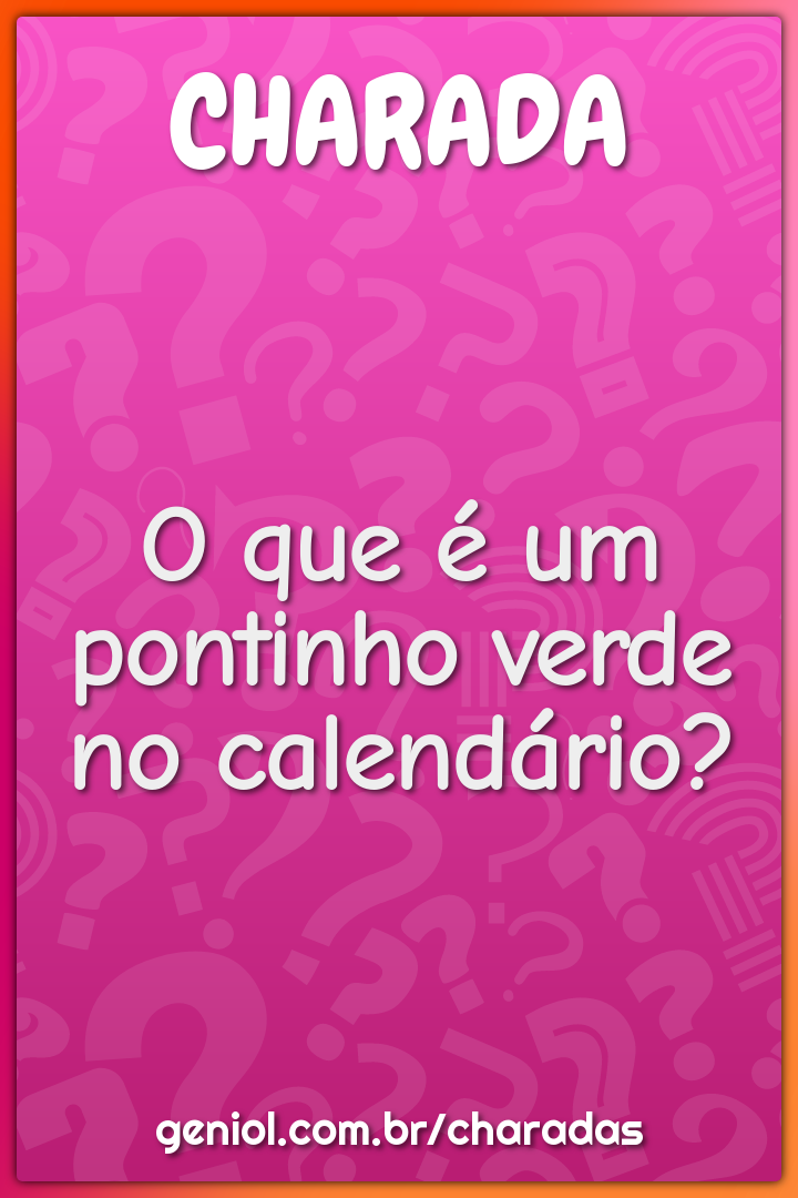 O que é um pontinho verde no calendário?