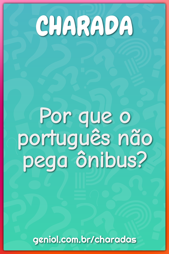 Por que mototáxi não deu certo em Portugal? - Charada e Resposta - Geniol