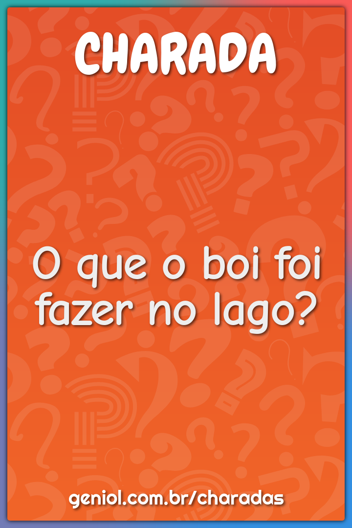 O que o boi foi fazer no lago?