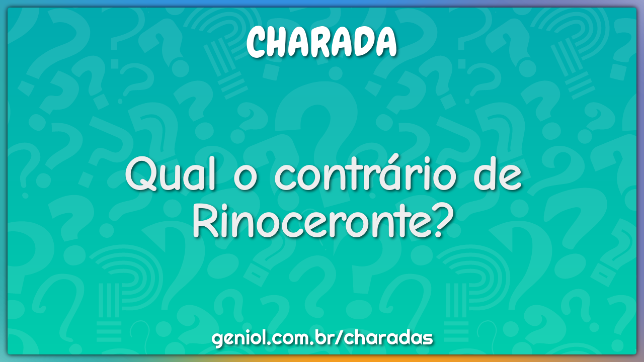 Qual o contrário de Rinoceronte?