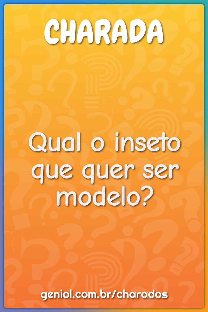 Qual o inseto que quer ser modelo?