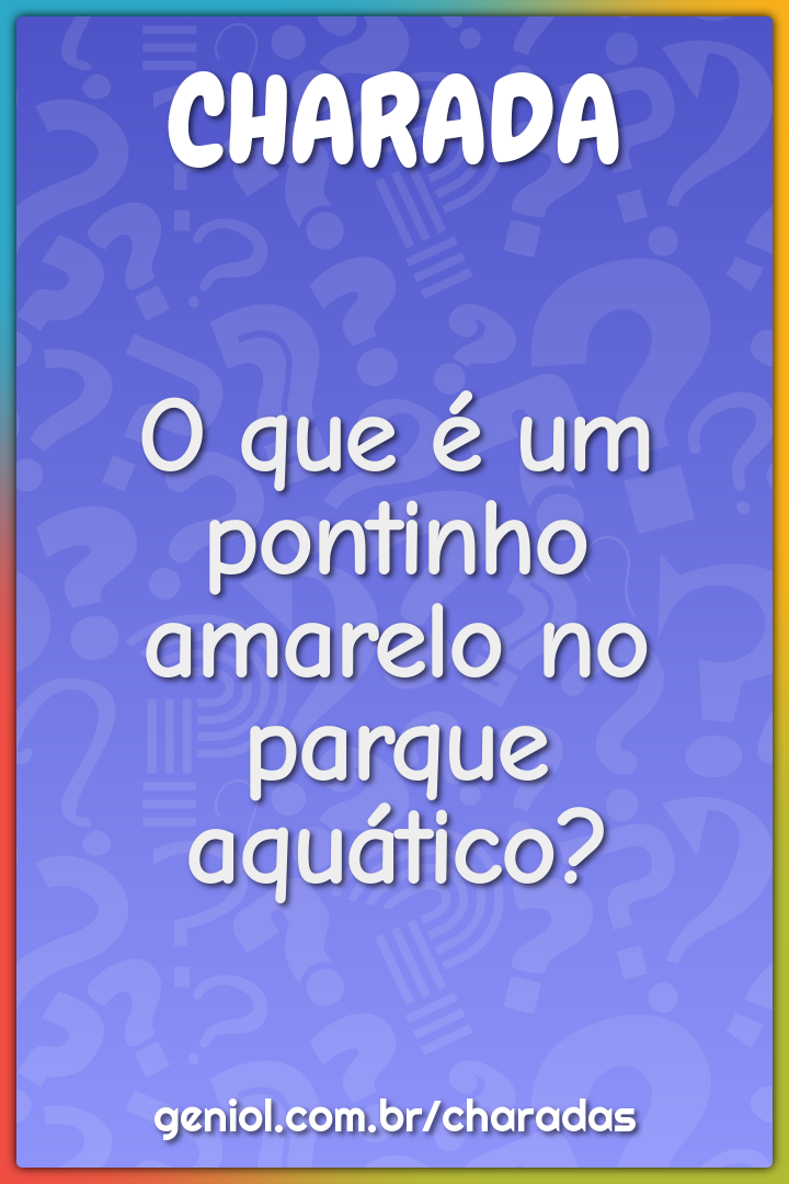 O que é um pontinho amarelo no parque aquático?