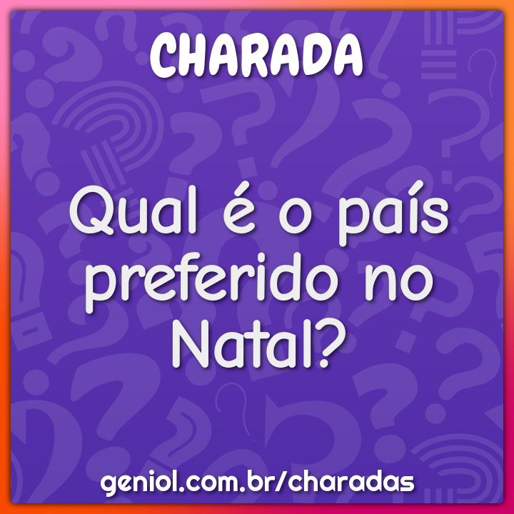 Qual é o país preferido no Natal?