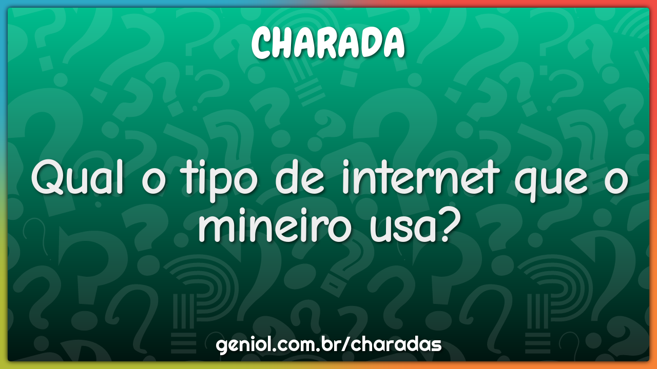 Qual o tipo de internet que o mineiro usa?