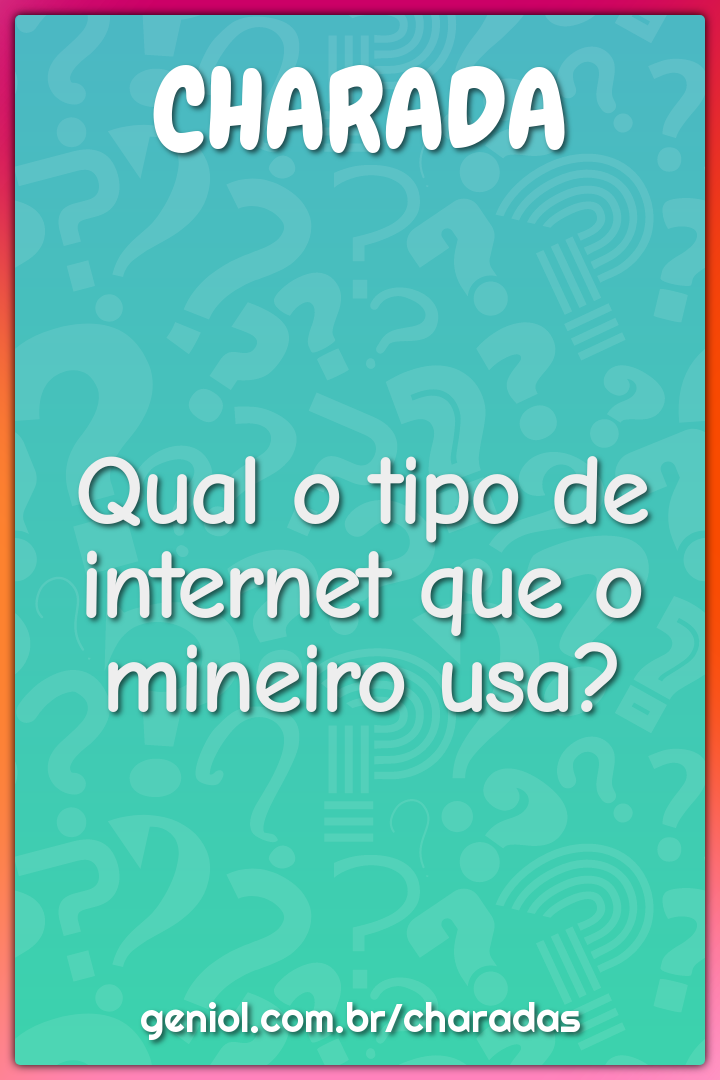 Qual o tipo de internet que o mineiro usa?