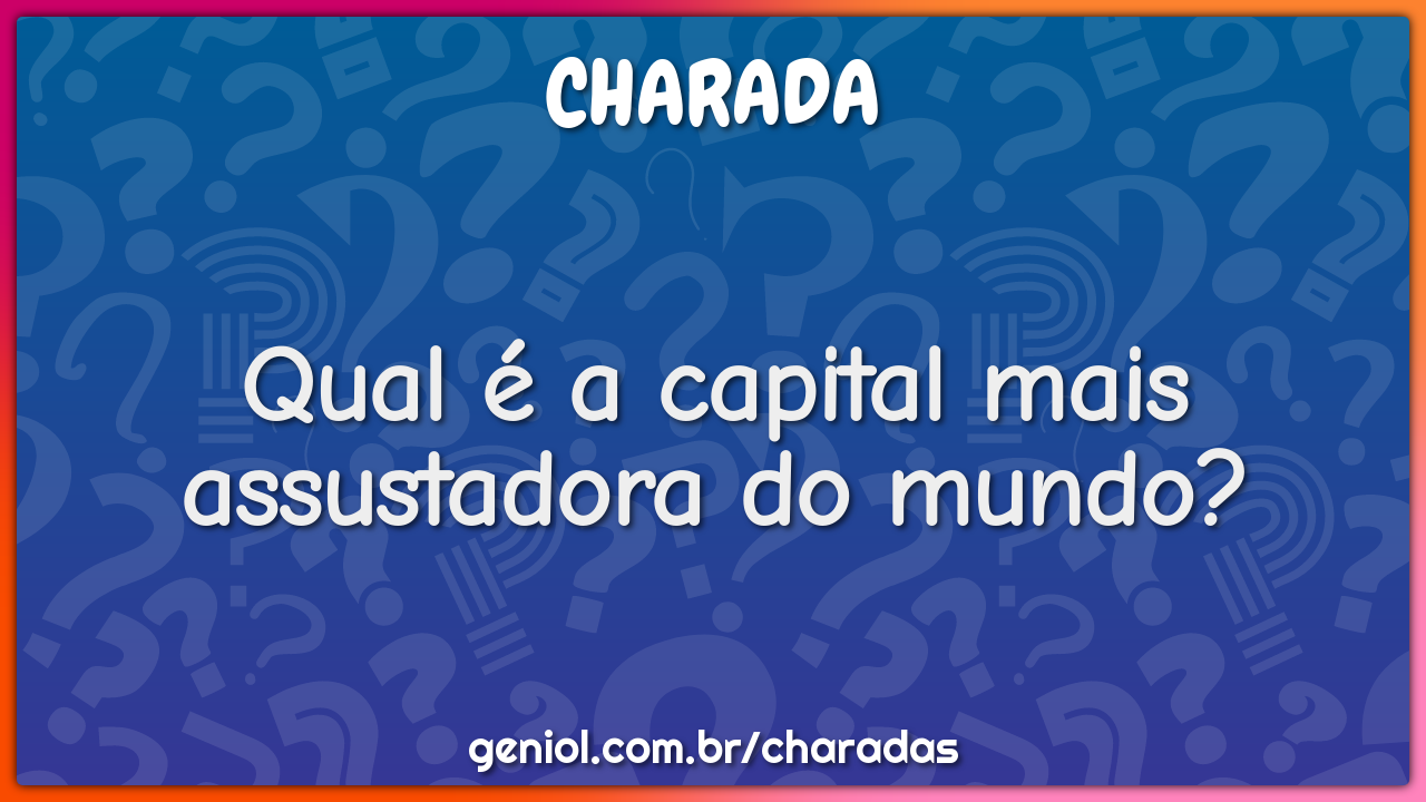 Qual é a capital mais assustadora do mundo?