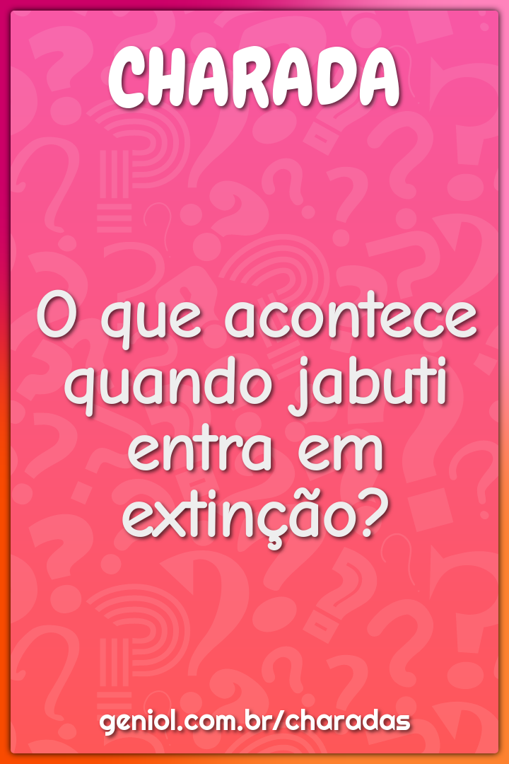 O que acontece quando jabuti entra em extinção?