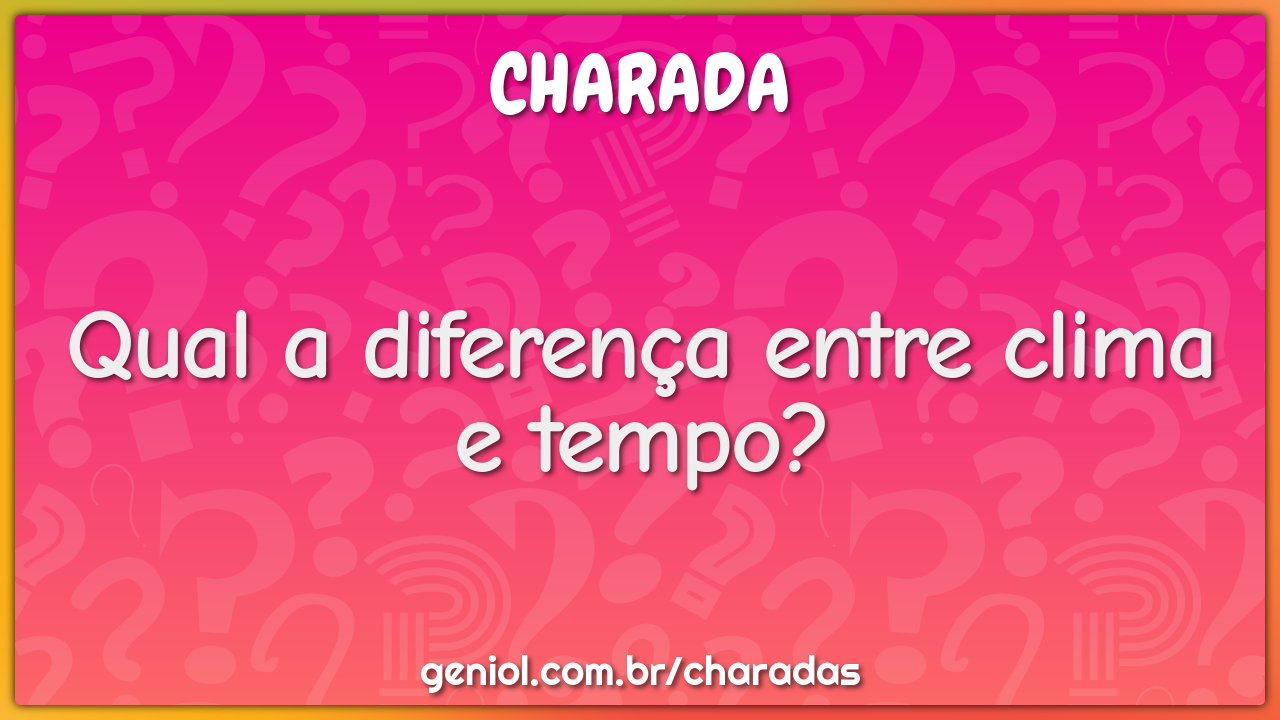 Qual a diferença entre clima e tempo?