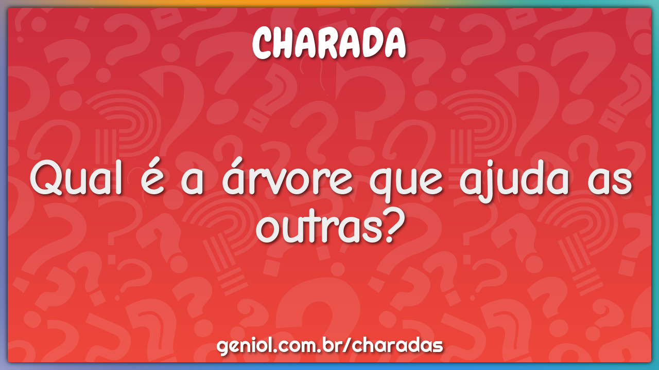 Qual é a árvore que ajuda as outras?