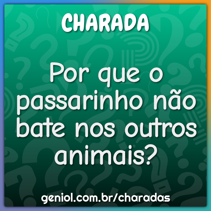 Por que o passarinho não bate nos outros animais?