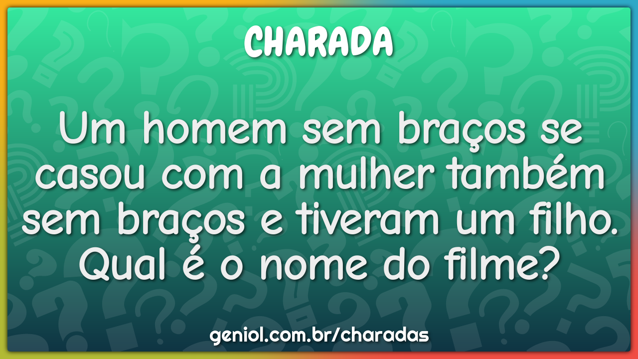 Um homem sem braços se casou com a mulher também sem braços e tiveram...