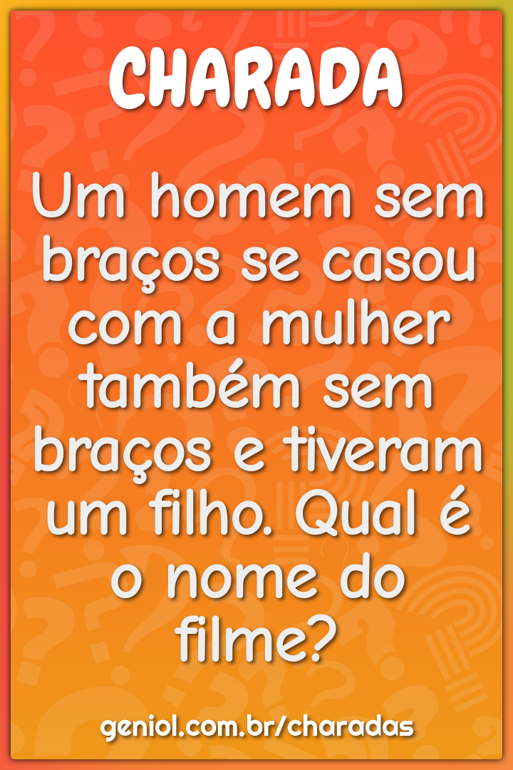 Um homem sem braços se casou com a mulher também sem braços e tiveram...