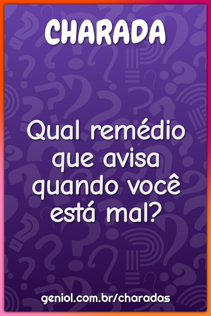 Como se chama o ar vendido em farmácias? - Charada e Resposta - Geniol