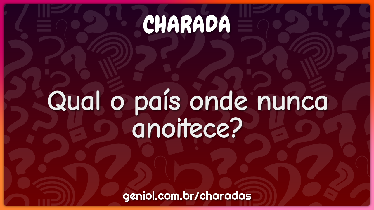 Qual o país onde nunca anoitece?