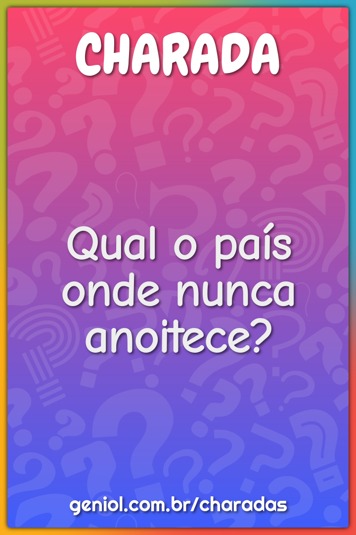 Qual o país onde nunca anoitece?