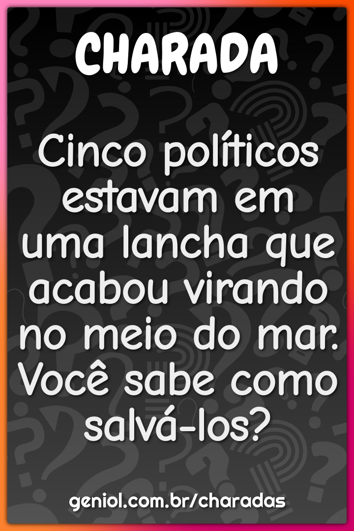 Cinco políticos estavam em uma lancha que acabou virando no meio do...