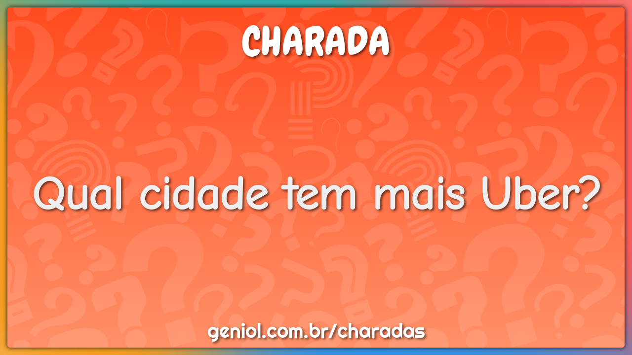 Qual cidade tem mais Uber?