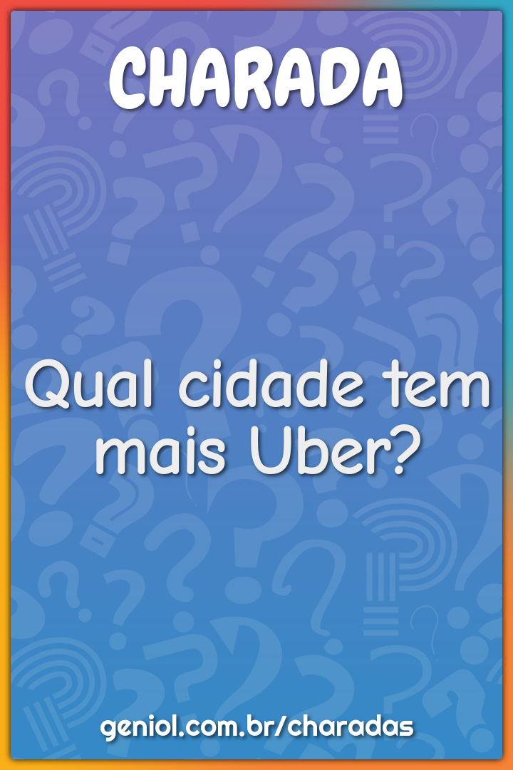 Qual cidade tem mais Uber?