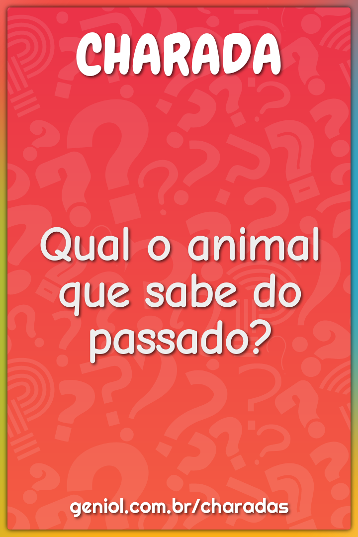 Qual o animal que sabe do passado?