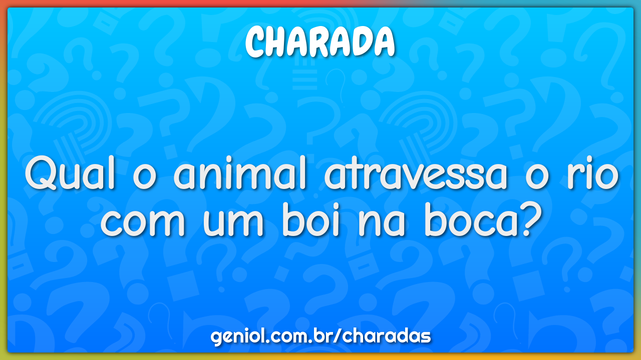 Qual o animal atravessa o rio com um boi na boca?