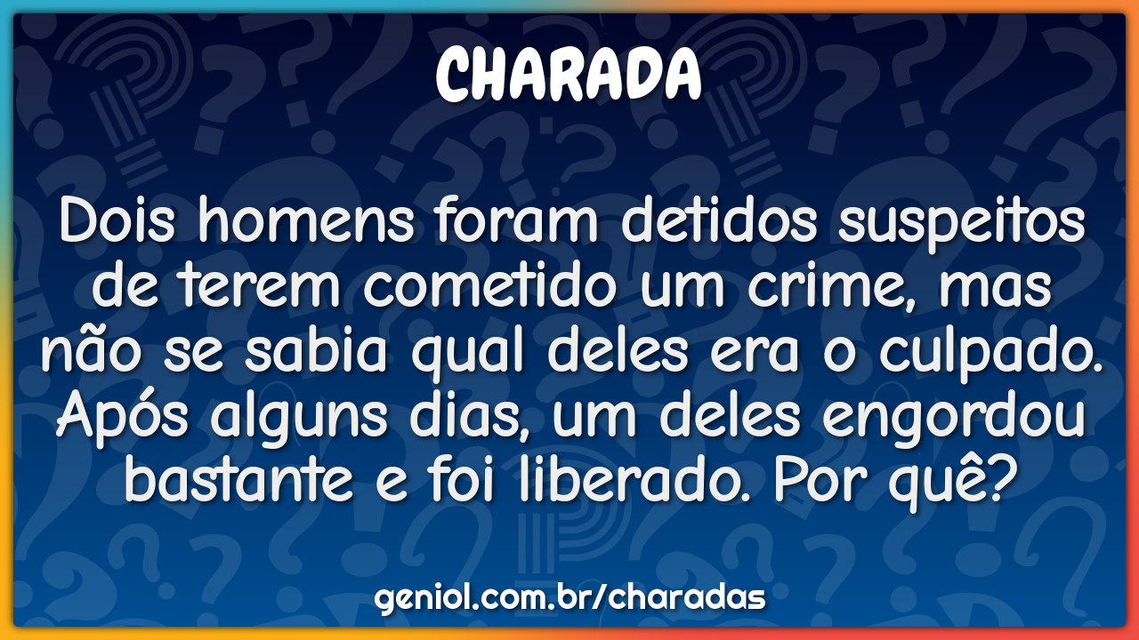 Dois homens foram detidos suspeitos de terem cometido um crime, mas...