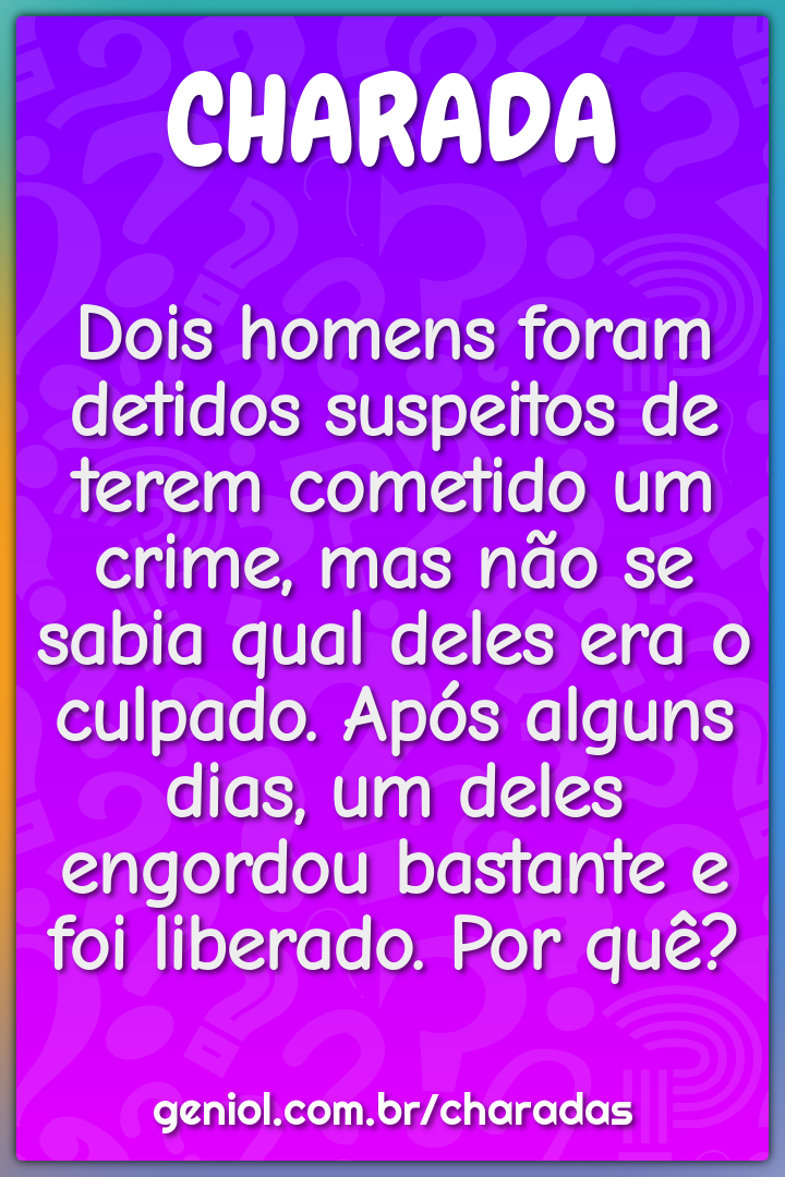 Dois homens foram detidos suspeitos de terem cometido um crime, mas...