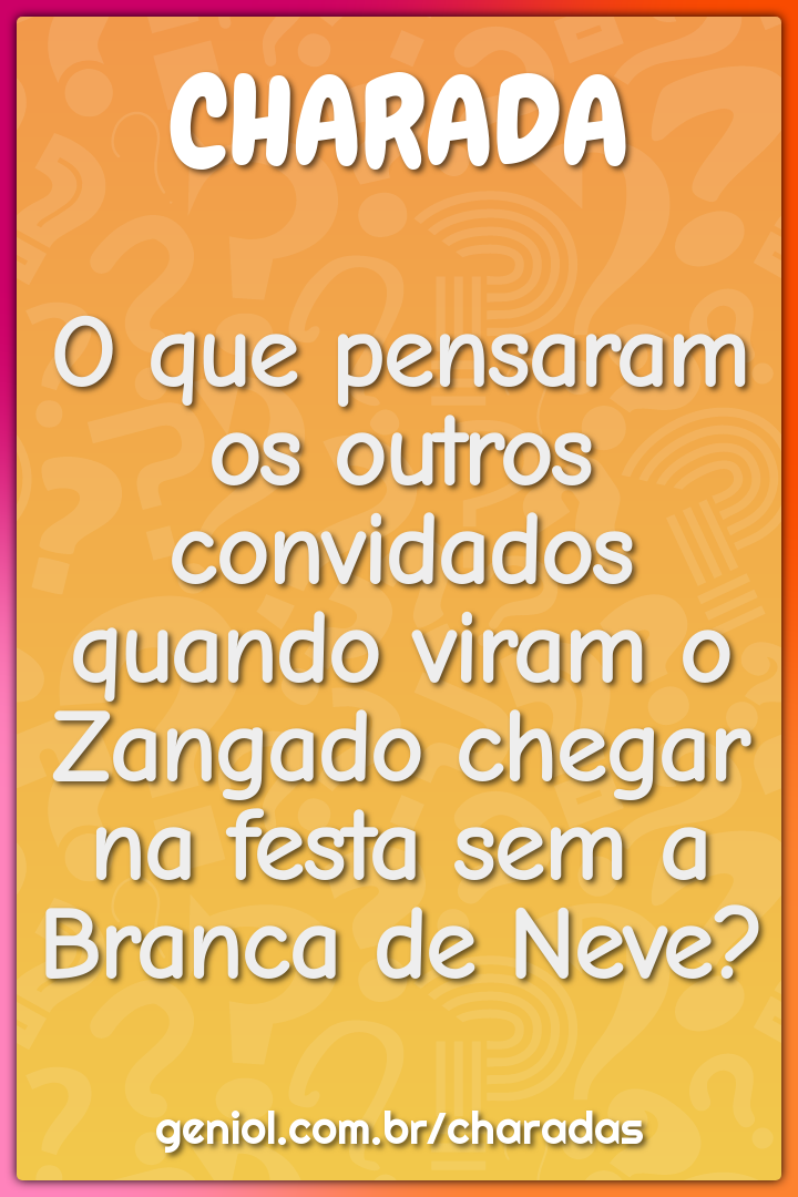 O que pensaram os outros convidados quando viram o Zangado chegar na...