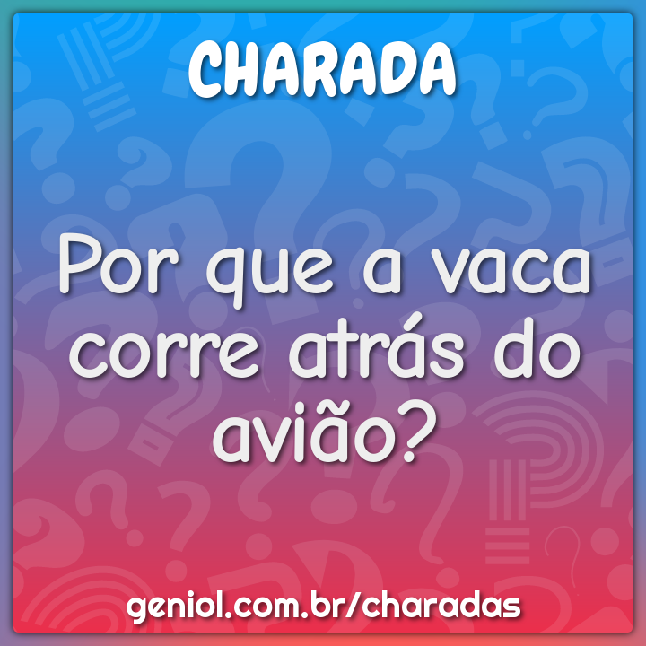 Por que a vaca corre atrás do avião?