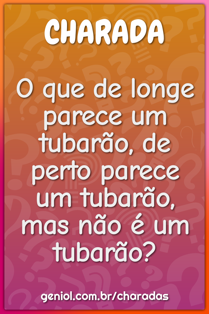 O que de longe parece um tubarão, de perto parece um tubarão, mas não...