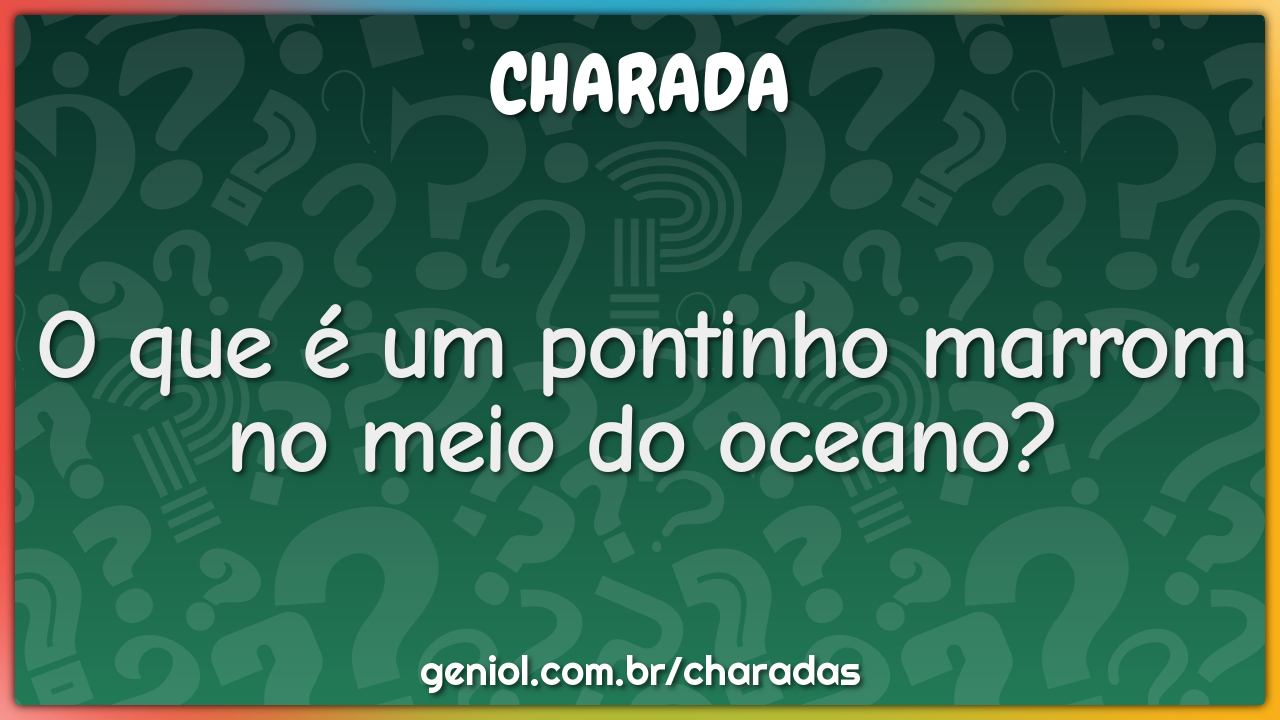 O que é um pontinho marrom no meio do oceano?