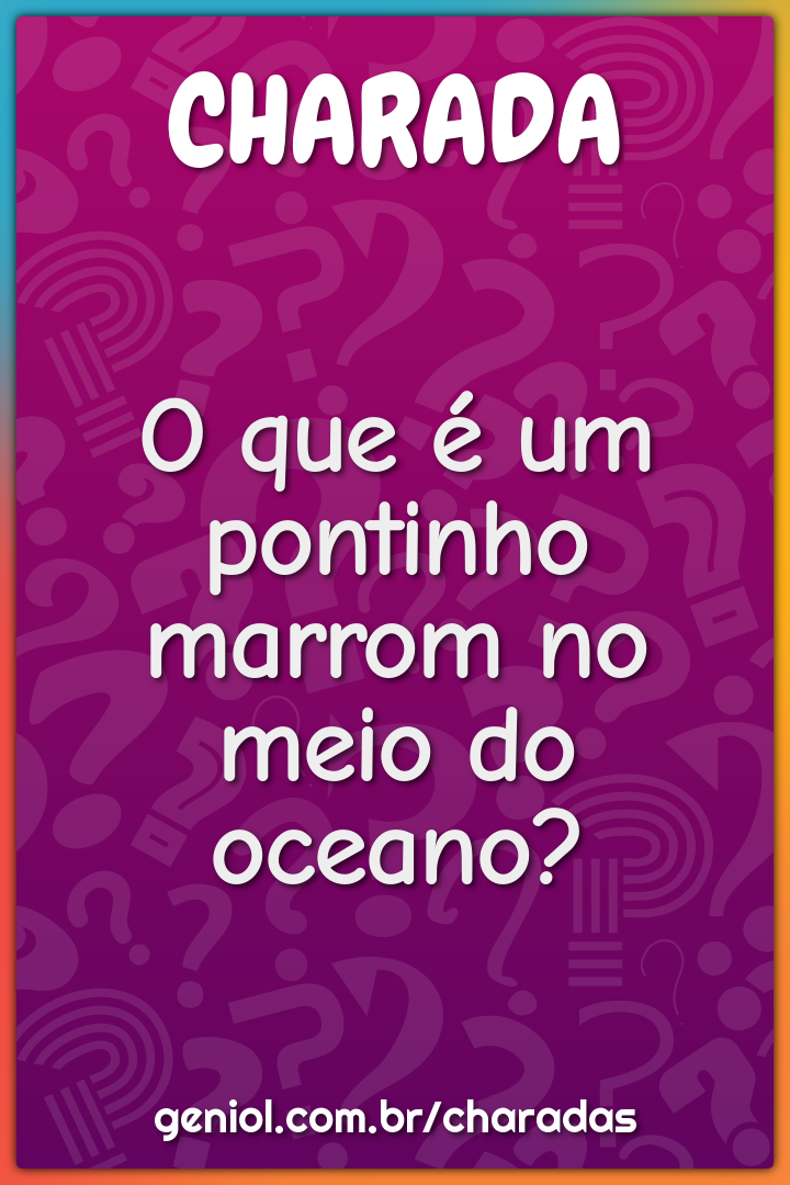 O que é um pontinho marrom no meio do oceano?