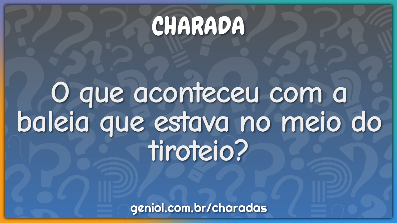 O que aconteceu com a baleia que estava no meio do tiroteio?