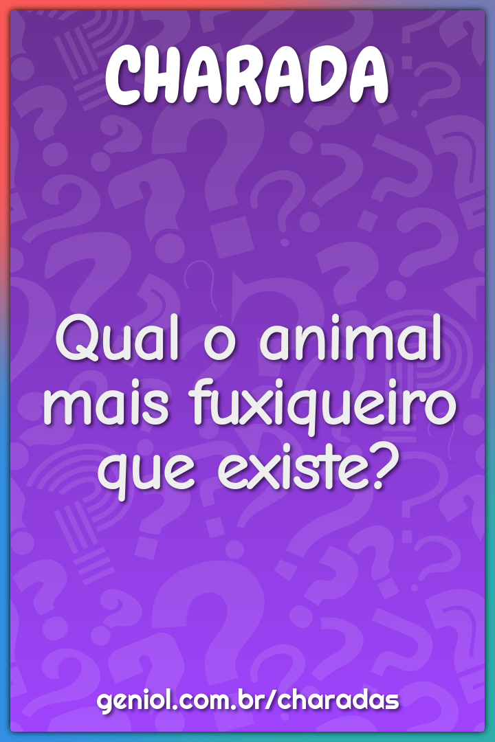 Qual o animal mais fuxiqueiro que existe?