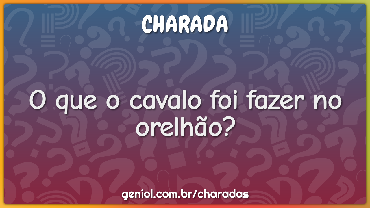 O que o cavalo foi fazer no orelhão?