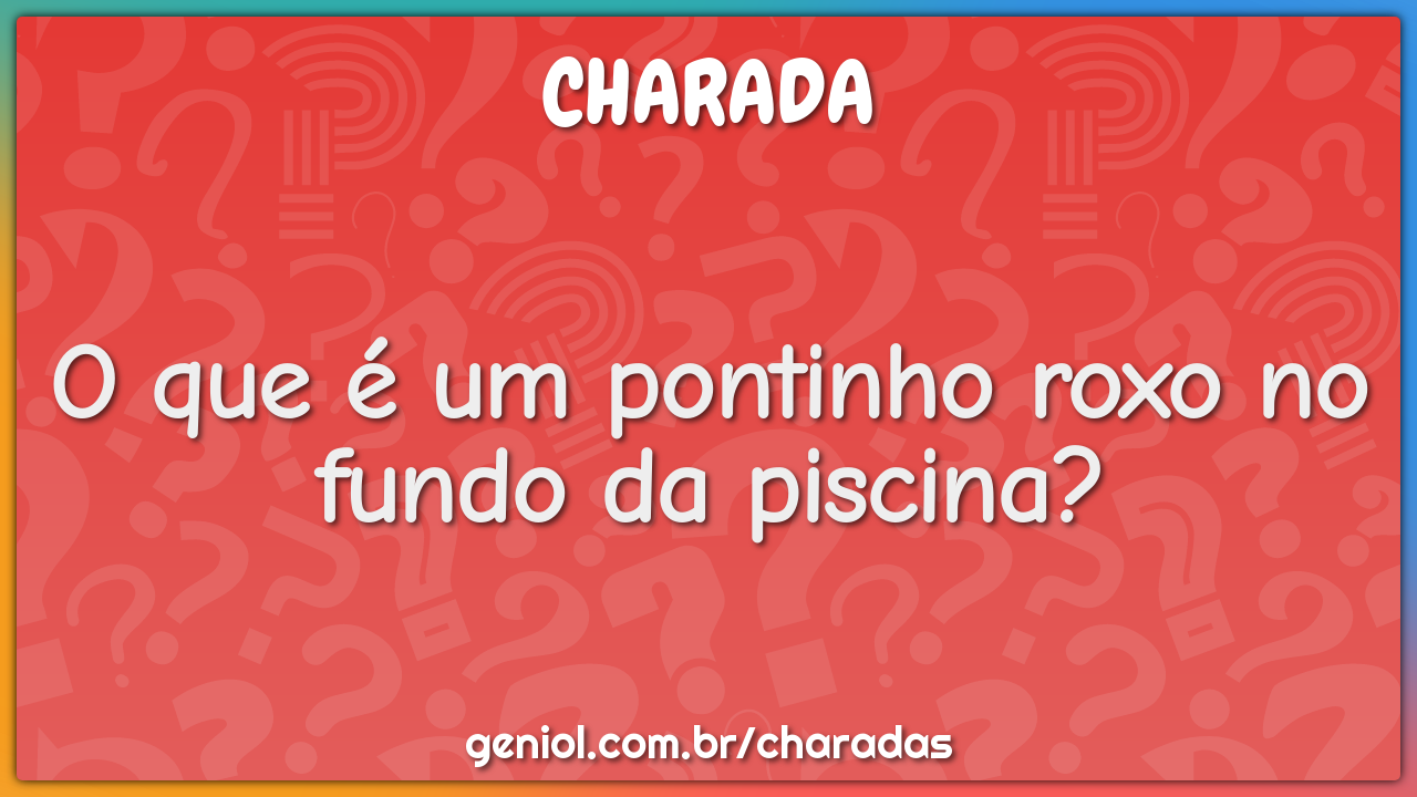 O que é um pontinho roxo no fundo da piscina?