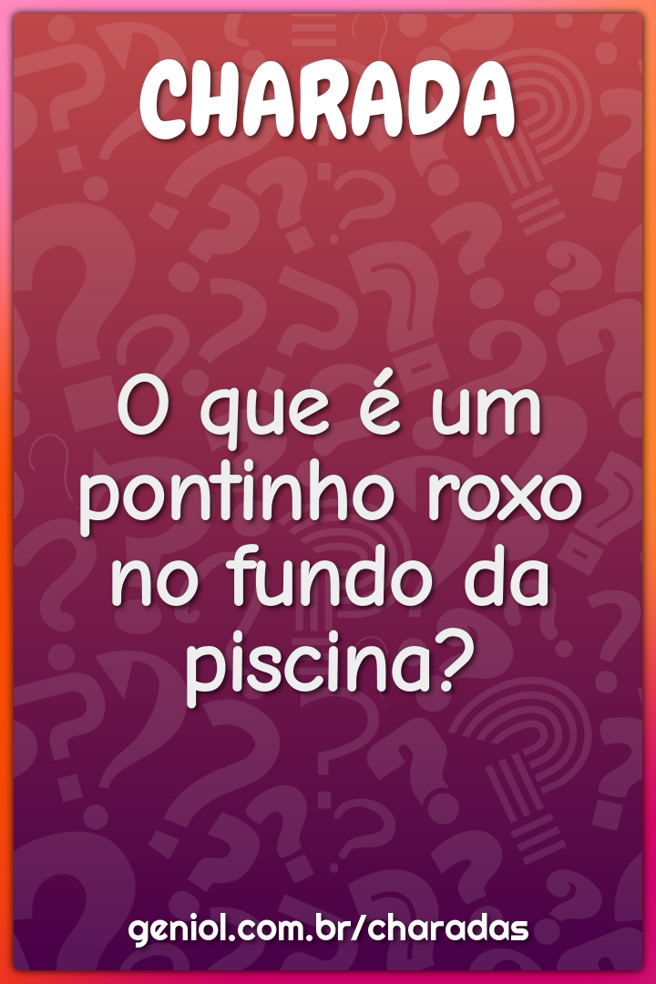 O que é um pontinho roxo no fundo da piscina?