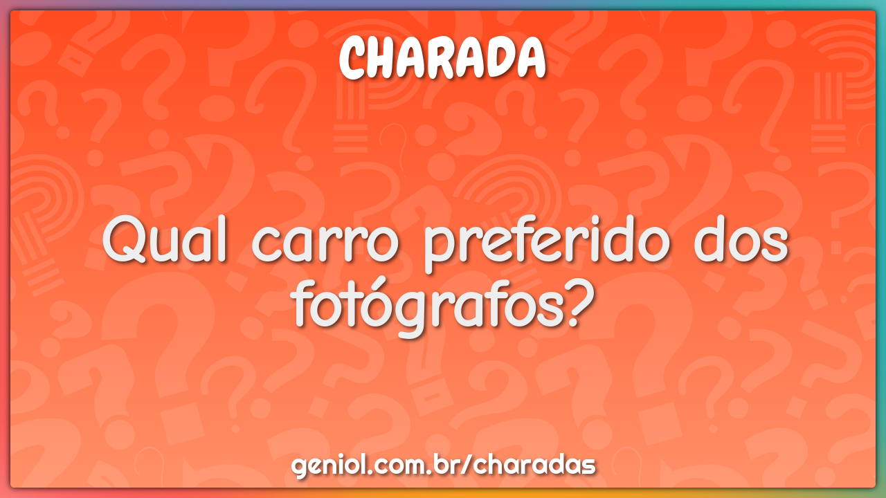 Qual carro preferido dos fotógrafos?