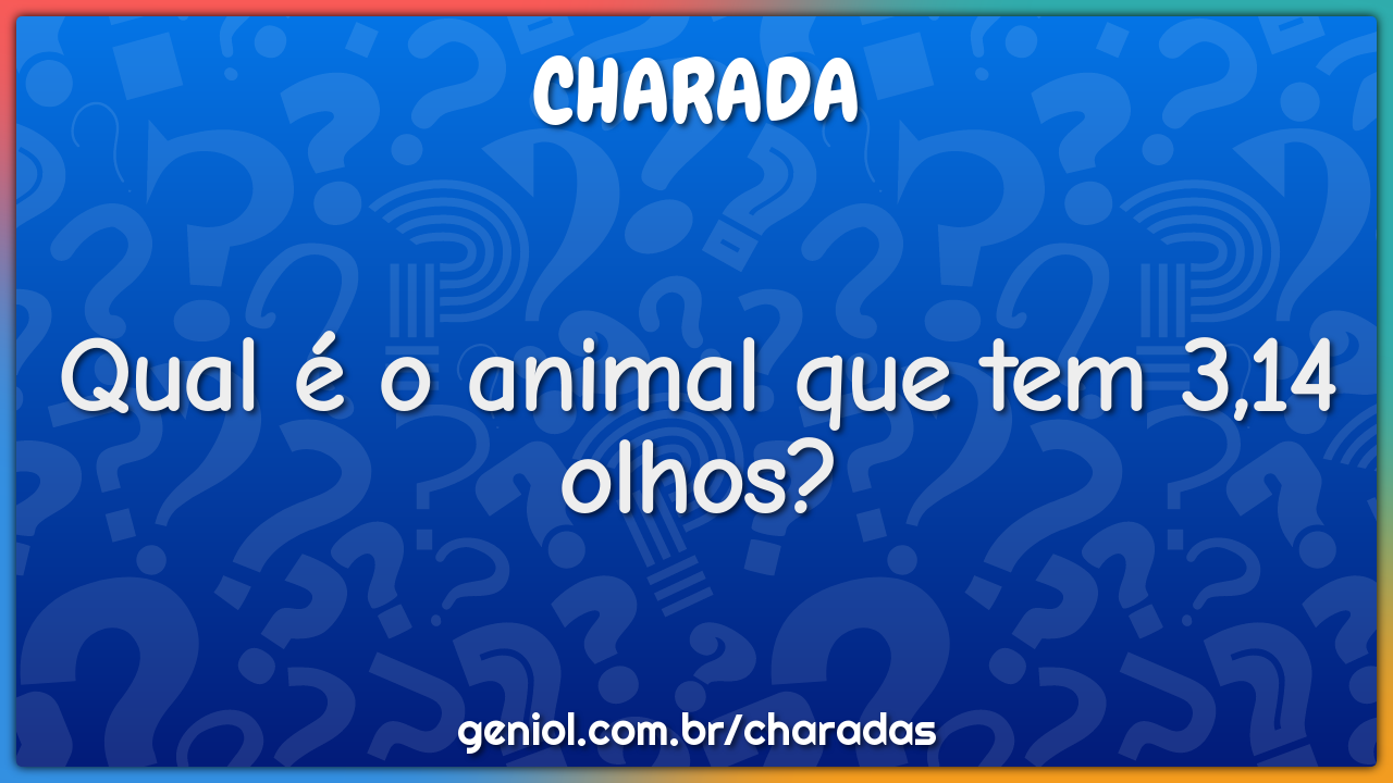 Qual é o animal que tem 3,14 olhos? - Charada e Resposta - Geniol