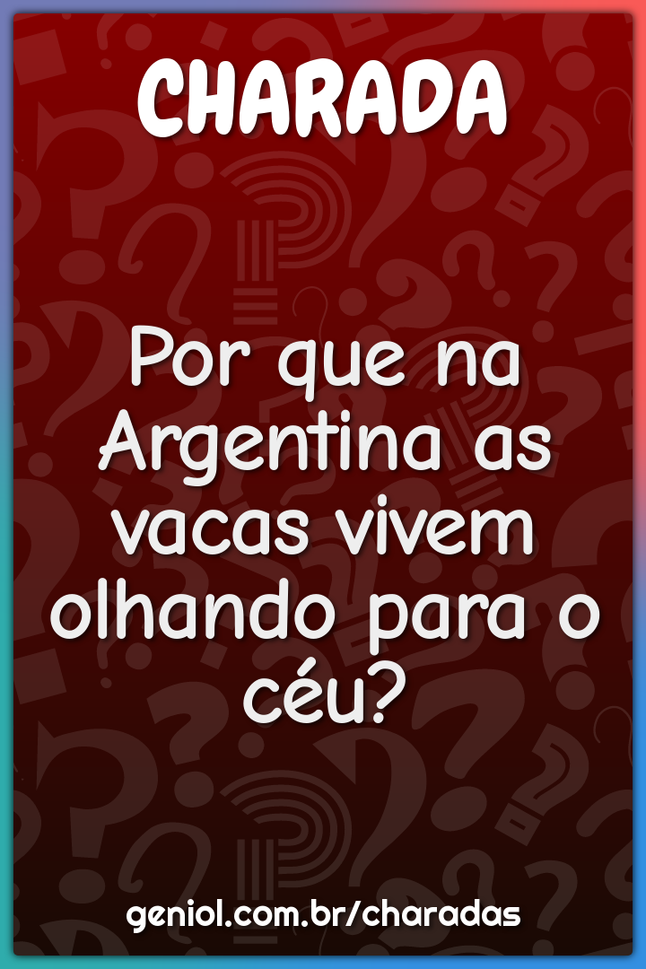 Por que na Argentina as vacas vivem olhando para o céu?