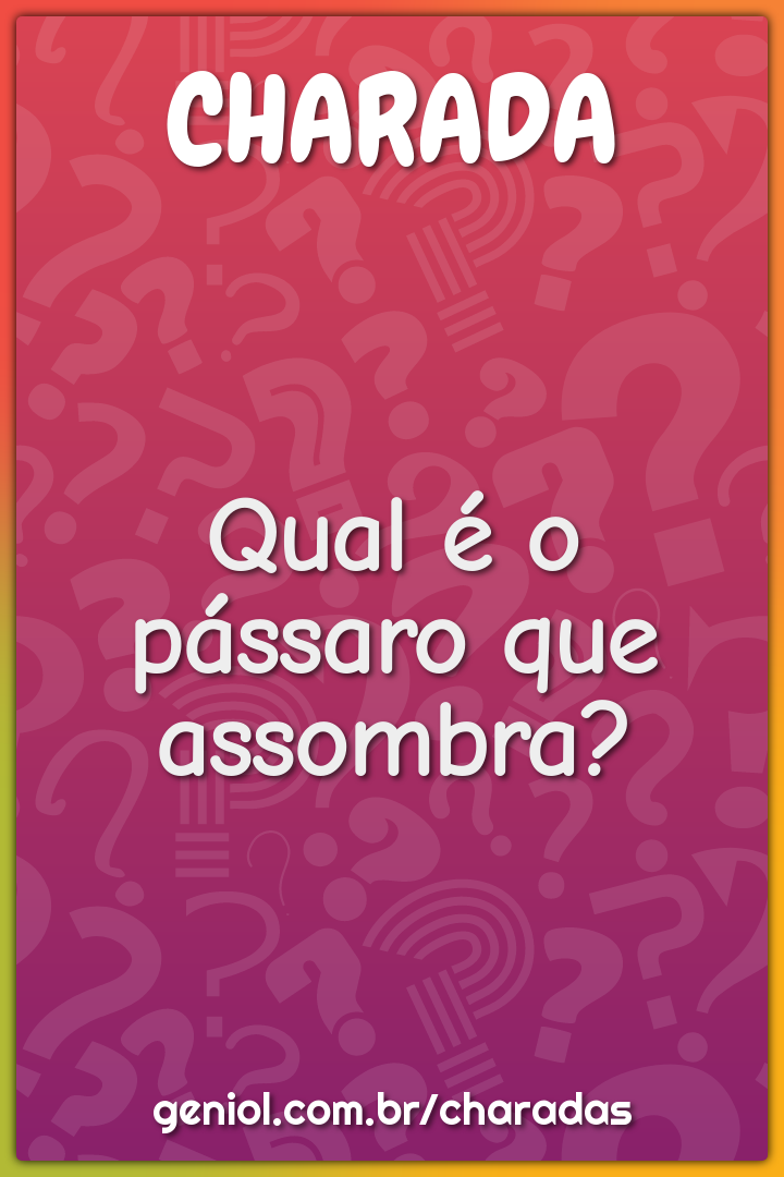 Qual é o pássaro que assombra?